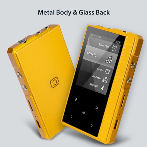 Image of 32GB MP3 Player with 90 Hours Long Battery Life,Bluetooth 5.0,Phinistec Z6 Digital Audio Player with Sturdy and Durable Metal Frame, 2.4'' IPS Glass Screen,FM Radio,Support up to 256GB