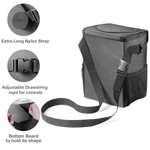 Ryhpez Car Trash Can with Lid - Car Trash Bag Hanging with Storage Pockets Collapsible and Portable Car Garbage Bin - Image 5