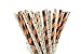 2017 New Years Eve Party Straws (25 Pack) - New Year Party Supplies, Black Gold & Silver Paper Straws, Polka Dot Chevron & Stripe
