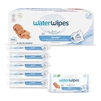 WaterWipes – WaterWipes Sensitive+ Newborn & Baby Wipes, 99,9% Wasser, 6 