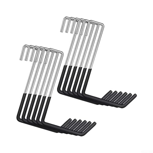 Confezione da 12 ganci tipo S per garage ganci in ferro per appendere scale, biciclette e altro ancora, supporta carichi pesanti fino a 22,7 kg ciascuno per uso interno ed esterno