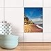 Image Style élegant I Autocollant Carrelage Sticker - Décorer Chambre de Jeune I Design Longboat Beach I 15x20 cm (1 pièce)