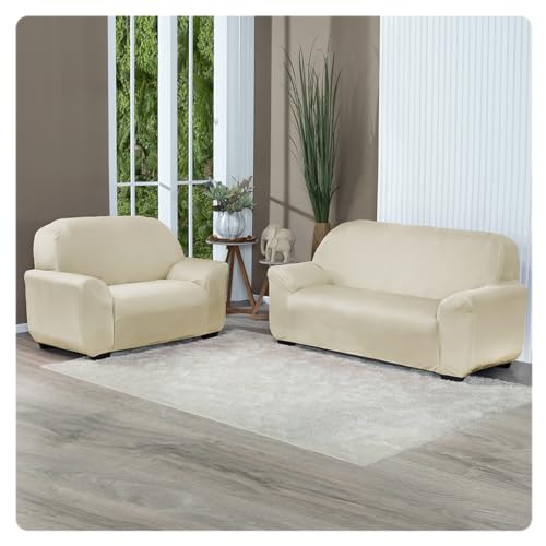 Capa de Sofá Grossa em Malha de Gel para 2 e 3 Lugares Várias Cores (Trigo)