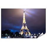 islandburner Poster de qualité supérieure   Tour Eiffel éclairée de nuit   Pour les amateurs de Paris   Grand format   Edition V1