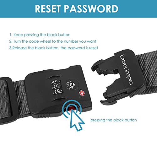 Image of Travel Inspira Luggage Straps for Suitcases with TSA Lock, Protect Your Luggage Anti-Burst, High Visibility Color, Easy to Identify Luggage Adjustable Heavy Duty Belt for 20-28 Inch Suitcases