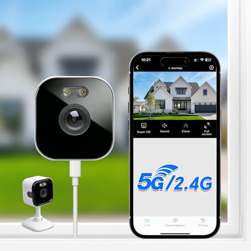 3MP 2K Window Camera, 2.4GHz & 5GHz WiFi Indoor Cameras for