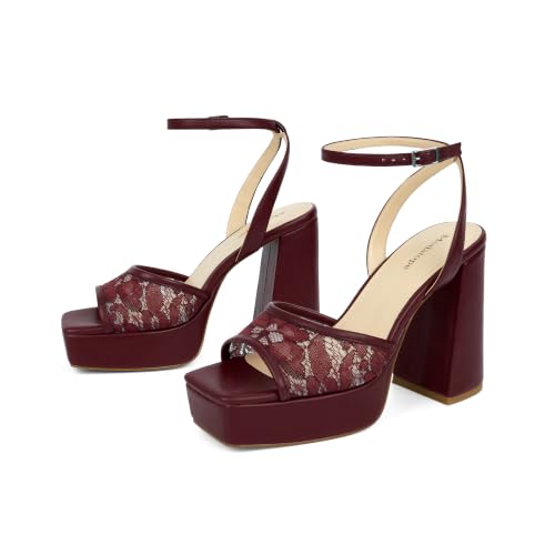 Image of Modatope Platform Heels for Women Chunky Heel Open Toe Ankle Strap Sandals