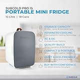 Subcold Pro15 Luxury Mini Fridge Cooler | Compact 15L Portable Small Fridge 12v & 240v | Efficient Quiet Cooling System | Ideal for Bedroom, Office, Beauty & Car (Grey) - Image 4