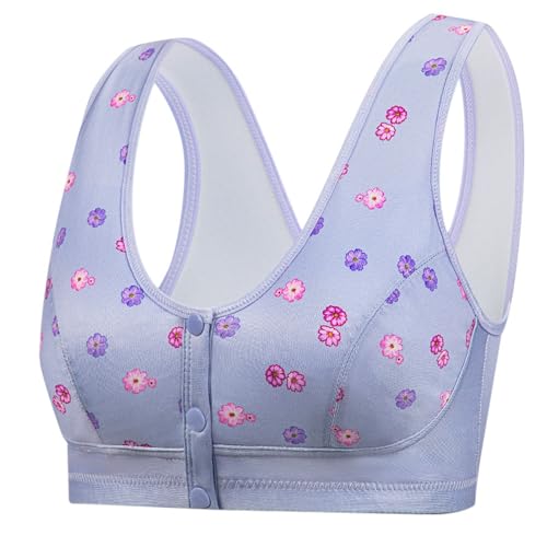 Soporte para garganta para mujer, sujetadores sin armadura, encaje para entrenamiento físico, yoga para mujer, elástico, no acolchado sin armadura, soporte para garganta, cierre delantero, Azul