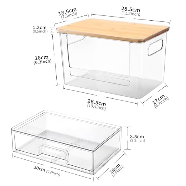 2Pcs Trash Bag Holder Under Sink Stackable Storage, Extra Large Laundry Room Organization and Storage, Laundry Pod Organization with Lid, Garbage Bag Dispenser Roll Holder for Kitchen Cabinet