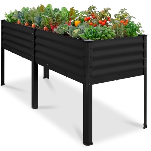 Best Choice Products 72x24x30in Non Toxic Galvanized Raised Garden Bed, Metal Elevated Planter Box, Vegetable Garden, 100% Non Toxic Materials - Black