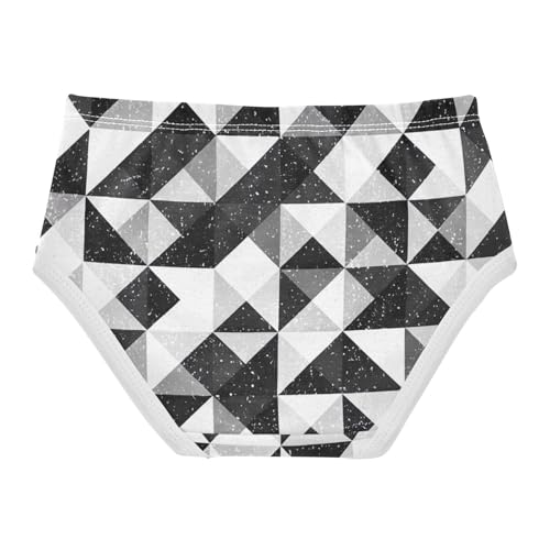 Checkerboard Squares Black White Girl Panties Cute Toddler Underwear Floral Cotton Personalized Kids Undies Briefs 2t2