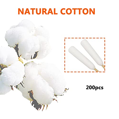 Image of 6 Inch Long Cotton Swabs of Medium and Large Pets Ears Cleaning or Makeup 200pcs