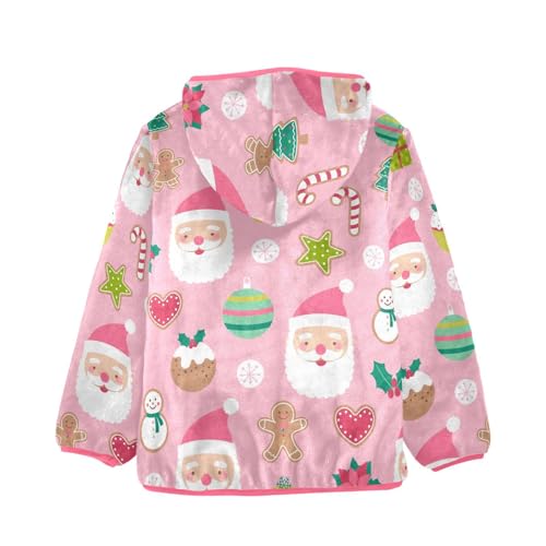 OTVEE Christmas Cute Santa Claus Kids Hoodie Jacket Fall Spring Full Zip Warm Outwear Coat2