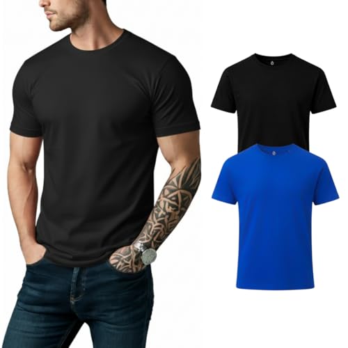 Image of Men's Cotton Crew Neck T-Shirt | 100% Cotton | Regular Fit | Soft & Breathable | Everyday Casual Wear
