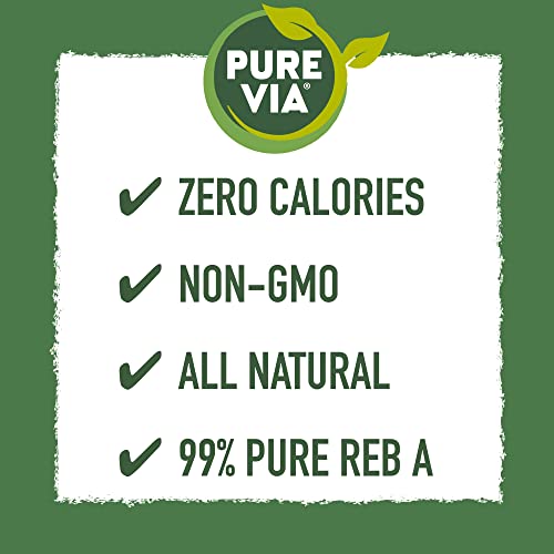 Pure Via Stevia Sweetener Packets, Sugar Substitute, Natural Sweetener, Erythritol Free thumb #2