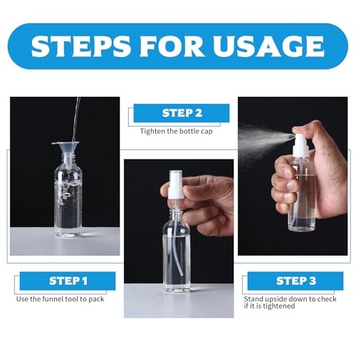 6 Stück 100ml Sprühflasche Kleine Zerstäuber Sprühflasche 100ml, Leere Kleine Sprühflaschen zum Befüllen, Spray Bottle für Wasser Kosmetik Reiseflaschen, (transparent/braun)