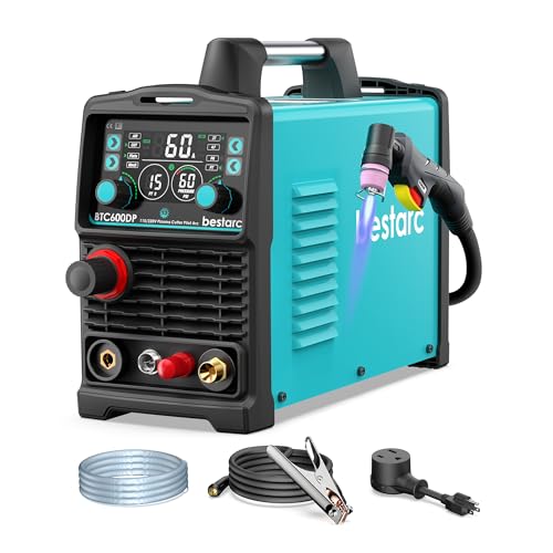 bestarc Plasma Cutter, [Pilot Arc][Large LED Display][Air Sensor] 60A bestarc Plasma Cutter Machine 110/220V Dual Voltage, 1/2 Inch Clean Cut 4/5 Inch Max Cut, Post Flow Mesh, 2T/4T for Beginners DIY