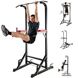 ISE Power Tower Dip-Station Klimmzugstange Freistehend Multifunktionen für Power Station Krafttraining im Home-Gym Kraftstation für Zuhause belastbar 120KG