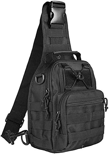 Tactical Sling Shoulder Chest Bag, Najiny Military Molle Waterproof Multi-functional Crossbody Shoulder Backpack Handbag for Hiking Walking Bike Riding Camping Outdoor Sports