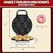 Mini Donut Maker, Durable, Nonstick Easy to Use Mini Baking Machine - Cooks 7 Mini Doughnuts at a Time - Glazed, Frosted with Sprinkles, Nuts, or Vegan Donuts, & More (White)
