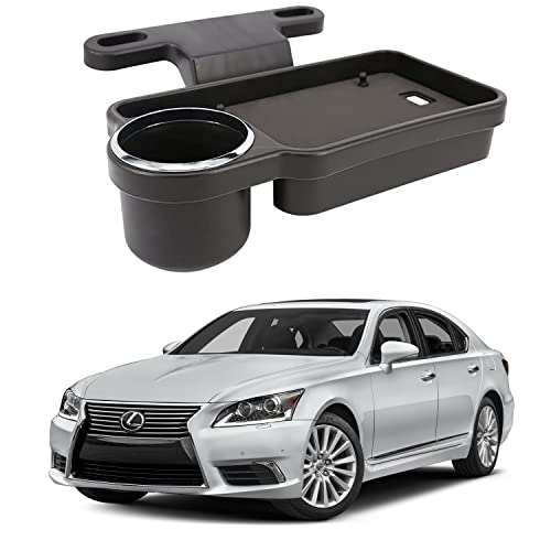 Image of Oshotto (FT-04) Foldable Car Auto Headrest Rear Back Seat Table Drink Food Cup Tray Holder Compatible with Lexus LS - Black