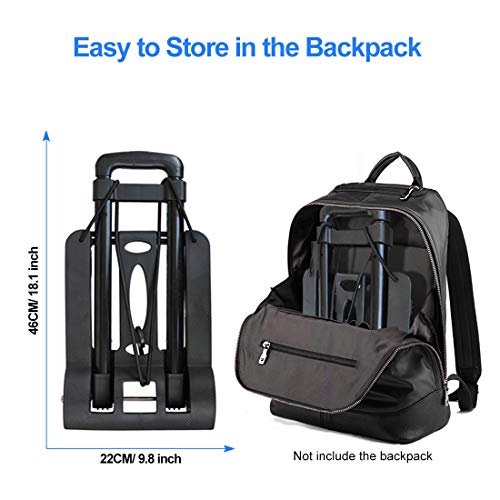 Folding Luggage Truck,2 Wheels Luggage Cart 110lbs Heavy Duty Utility Cart, Lightweight Collapsible Portable Fold Up Dolly for Luggage, Personal, Travel, Moving and Office Use