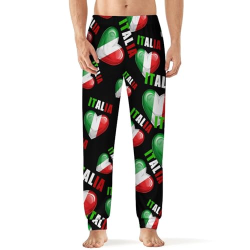 Italy Flag Pajama Pants Men Pj Bottoms Sleepwear Lounge Pant