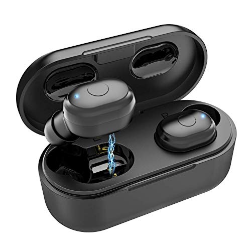🔥 Crazy Deals Wireless Earbuds with Mini Charging Case, Mixcder T1 Bluetooth 5.0 True Wireless Stereo Earbuds with CVC8.0 Noise Canceling Microphone, 20 Hours Playtime, Hands-Free Calls, One-Step Pairing (Black)