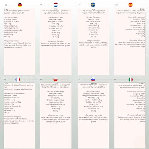 Wholefood Earth TVP Natural Chunks Soja Protien - GMO Frei - Vegan - Milchfrei - Ohne Zuckerzusatz - 1kg