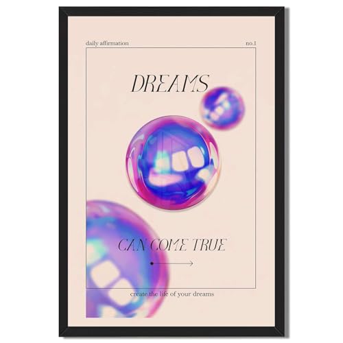 Framed Dreams Motivational Quote Poster Canvas Print Art Modern Minimalist