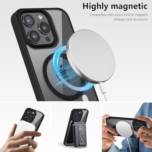 Image of Ultra-Hybrid Back Cover Case for iPhone 11 Pro Compatible with Wireless Charging | 360 Protection | Crystal Clear Hard Back Cover Case for iPhone 11 Pro (Black Magsafe)
