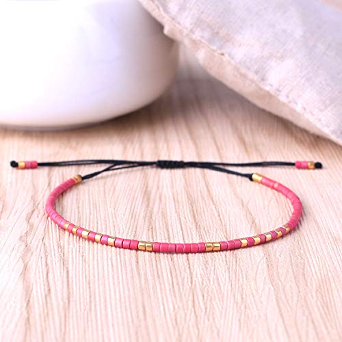 Image of C.QUAN CHI Handmade Friendship Beaded Bracelet Adjustable Colorful Miyuki Beads Bracelet