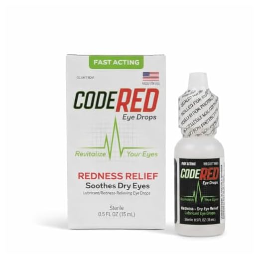 Code Red Lubricating Eye Drops for Dry Eyes - Soothing Redness Relief and Cool Dry Eye Relief - Revitalize Your Eyes Dry Eye Drops - Glow in The Dark Bottle - Relieve Redness Eye Drops, Clear