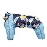  FEIYI Angel- und Jagdbekleidung für Haustiere, superwarme Jacke, dickere Baumwolle, wasserdicht, Haustierhose, Kleidung (Farbe: Blau, Größe: 10)