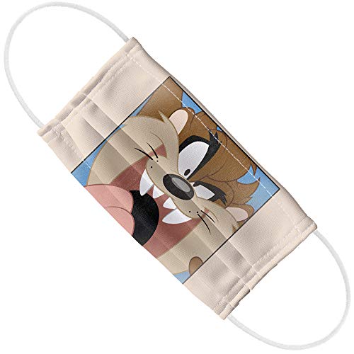 Looney Tunes Taz Closeup 1-Ply Reusable Face Mask Covering with Adjustable Nose Wire, Unisex