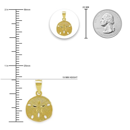 Gold Sand Dollar Charm - 10 Karat Solid Gold - Sand Dollar Pendant - Seashell Pendant Charm - Nautical Jewelry3