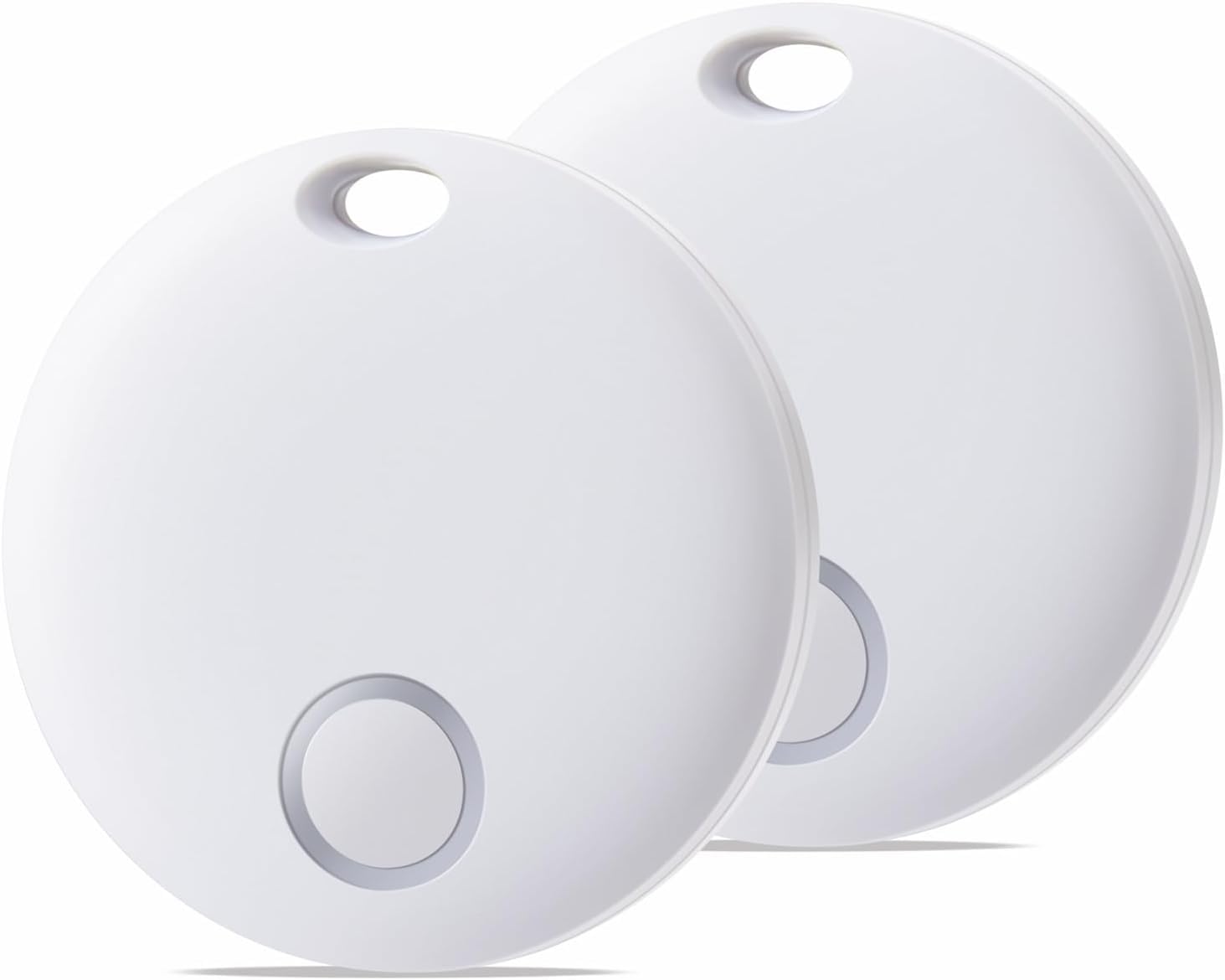 Reyke Air Tracker Tag for iOS, Pair with Apple Find My App, Tracking Device for Luggage, Keys, Backpack, Wallet, IP67 Waterproof, Replaceable Battery, 2 Pack White