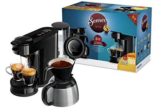 Senseo HD6591/69 Switch 2-in-1 Kaffeemaschine (Sonderedition 100 Pads gratis nach Registrierung) schwarz