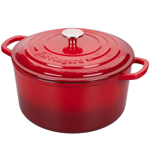 VORRINGARD Enameled Cast Iron Dutch Oven Pot with Lid, for
