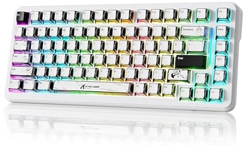 ATTACK SHARK X82PRO HE Klawiatura do gier 75% Wireless Rapid Trigger, Klawiatura z Przełącznikiem Magnetycznym Halla z Regulowanym Wyzwalaniem RT 0,01mm, 8KHz, Hot-Swap, RGB, dla PC Gamers (Komiks)