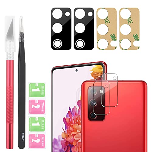 2 Pcs Back Camera Glass Lens Replacement For Samsung Galaxy S20 Fe/S20 Fe 5G/S20 2022 Rear Camera Glass Lens Cover With Galaxy S20 Fe Camera Lens Protector And Tool #TOP2