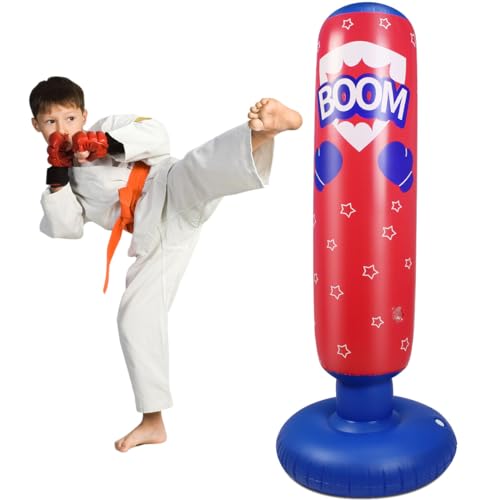 SUNSHINEMALL Sac de Frappe Enfant Gonflable Dinosaure, Boxe Dummy Cool et Amusant, Jouet de Sport pour Garçons, Cadeau Parfait pour Activités de Plein Air et...