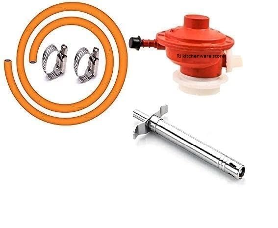 RJ kitchenware Store Gas Pipe Regulator with 2 Gas Clamps and 1 Lighter 1.5 Miter suraksha Pipe (B0DJC1QP44) Amazon Price History, Amazon Price Tracker
