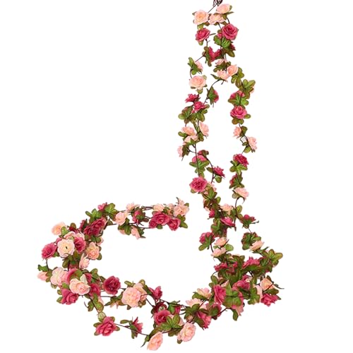 PacuM 3 Piezas 2,45 M Guirnalda Flores Simulación Guirnaldas Flores Artificiales Flexible Enredaderas Artificiales Decorativas Decoracion Boda para Decorar Paredes Puertas Ventanas Paredes Fondo