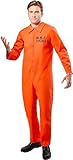 Rubies Men's Jailbird Adult Sized Costume, Orange, Standard US for Themed Parties and Halloween