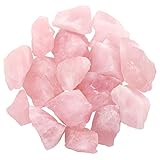 Hilitchi 1lb Bulk Raw Rose Quartz Stone Rough Crystal Stone for Cabbing, Tumbling, Cutting, Polishing, Wire Wrapping,Gem Mining, Wicca, Reiki and Crystal Healing