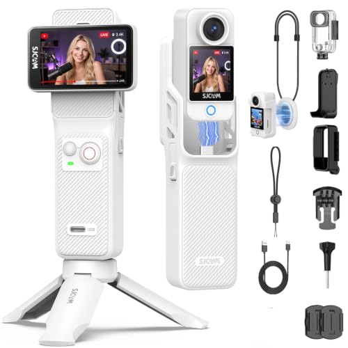 Image of SJCAM C400 4K Underwater Vlogging Camera,6-Axis Gyro + EIS,7H Recording | Remote control handle,154 Wide Angle,2.29'' Touch Screen,30M Waterproof, 5G WiFi, 64GB Card, POV Cam for YouTube,for travel