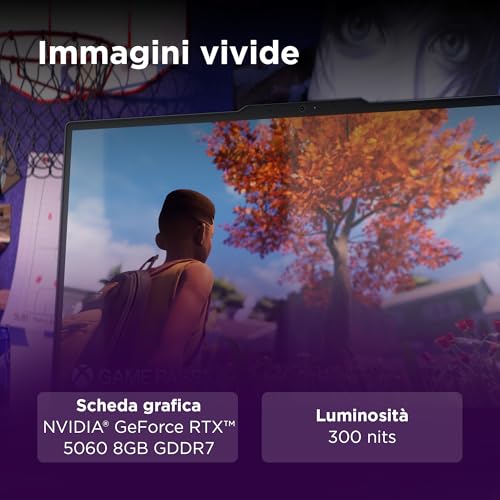 LOQ Gaming Notebook 17.3" FHD (1920x1080) 165Hz, Intel Core i7-13700HX, RAM 16GB, 1TB SSD, NVIDIA GeForce RTX 5060 8GB GDDR7, Windows 11, Tastiera Retroilluminata - Luna Grey - Notebook - Immagine 6