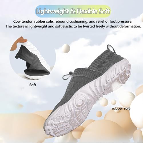 Image of Beach Water Shoes for Women Men Quick Dry Non-Slip Wide Toe Hike Barefoot Footwear for Beach Pool Aqua Swim Surf Walk